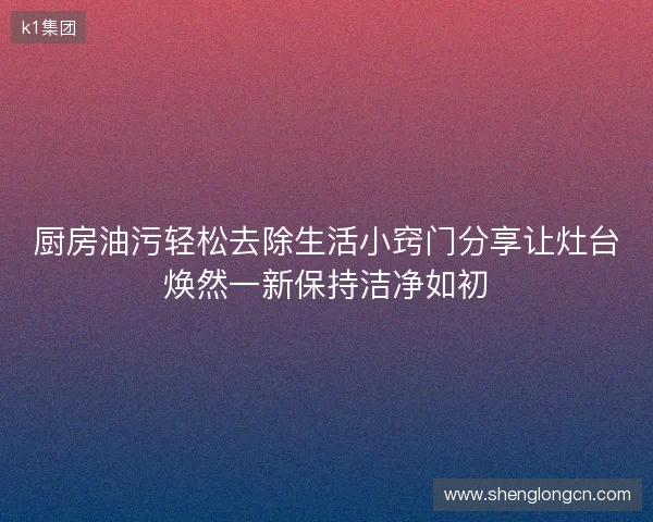 厨房油污轻松去除生活小窍门分享让灶台焕然一新保持洁净如初